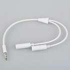 White 3.5mm Jack Splitter Cable Headphone Audio Adapter For iPhone 3G 