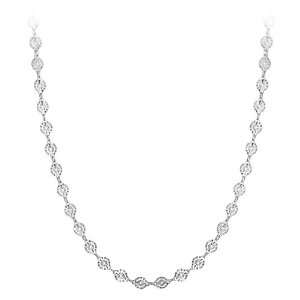   Sterling Silver Diamond Cut Small Circle Link Necklace, 18 Jewelry