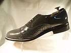New Horn Back Captoe Lace Up Patent Leather Gray Tuxedo Shoes
