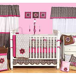 Bacati Damask Pink and Chocolate 10 piece Crib Bedding Set  Overstock 