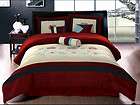 NEW Bedding Burgundy Choco Brown Morocco Comforter Set Queen, Cal King 
