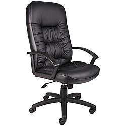 Boss High Back LeatherPlus Bonded Leather Task Chair  