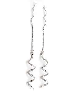 Sterling Silver Corkscrew Threader Earrings  