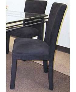 Black Microfiber Parson Chairs (Set of 2)  Overstock