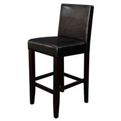Villa Faux Leather Black Counter Stools (Set of 2)  