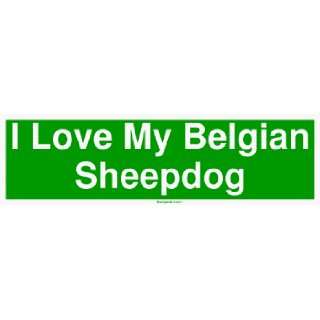  I Love My Belgian Sheepdog Large Bumper Sticker 