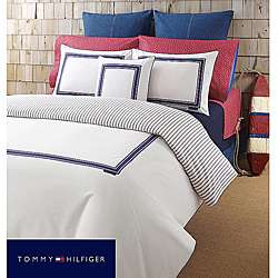 Tommy Hilfiger Oxford White Twin size Duvet Cover  Overstock