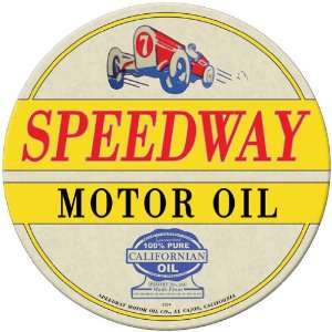  Speedway Oil Round Metal Sign