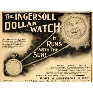  1898 Vintage Ad R.H. Ingersoll Dollar Watch Sun Antique 