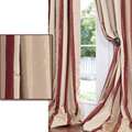   Tan Striped Faux Silk Taffeta 84 inch Curtain Panel  