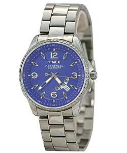 Timex Mens Blue Dial Perpetual Calendar Watch  Overstock