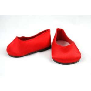  Red Satin Slip Ons for American Girl Dolls and Most 18 