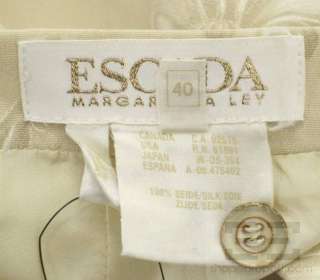 Escada Cream Floral Two Piece Jacket & Skirt Suit Size 38/40  