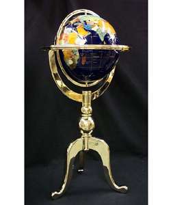 Gemstone Globe with Brass Floor Stand (13 in.)  