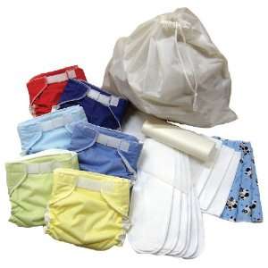 Baby Love Fitted All in one Cloth Diaper   6 Pack with Liners, Wipes 