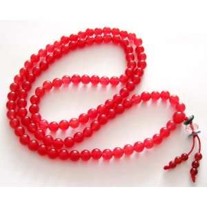   Jade Beads Tibetan Buddhist Prayer Meditation Mala Necklace: Jewelry