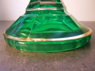 Green & Clear Crystal Candeliere Zeus Candlesticks  