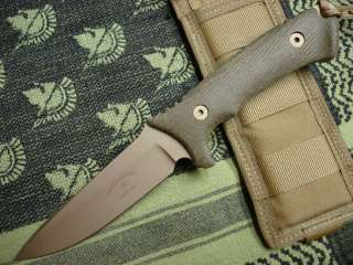 Spartan Blades Knife Harsey Hunter S35VN FDE Green Handle Tan Sheath 