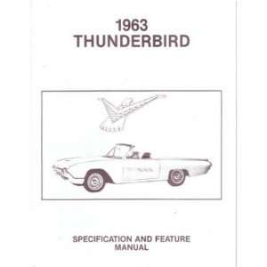  1963 FORD THUNDERBIRD Facts Features Sales Brochure 