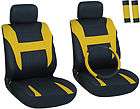 piece yellow and black front car seat cover set