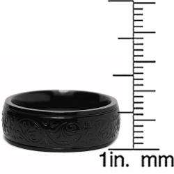 Black plated Stainless Steel Engraved Florentine Band  