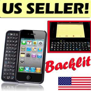   Bluetooth Keyboard+Hardsh​ell Case for Iphone 4 BLACK WIRELESS 4G