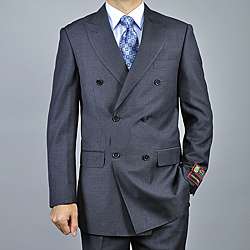 Giorgio Fiorelli Mens Charcoal Grey Double Breasted Suit  Overstock 