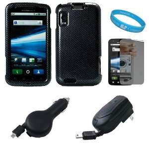 Carbon Fiber 2 Piece Protective Rubberized Crystal Hard Case for AT&T 