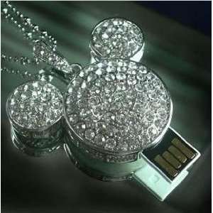  Mickey Mouse Crystal USB Flash Drive with Necklace8GB 