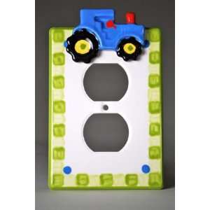  Blue Tractor Switchplate or Outlet Cover: Baby