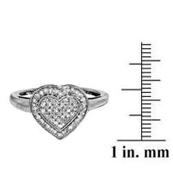 Sterling Silver 1/4ct TDW Diamond Heart Ring (I J, I2 I3)   
