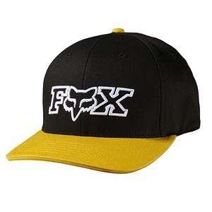  Fox Racing Two Bit Fitted Hat   XS/S/Black/Yellow 