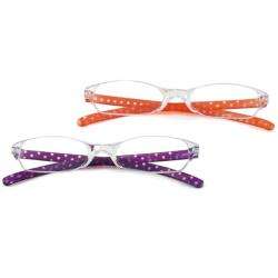 Urban Eyes Lucite Readers Dots Womens Reading Glasses (Pack of 2)