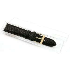   Watchband 18mm Black Leather Watch Band Arts, Crafts & Sewing
