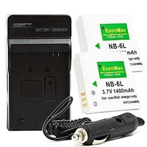  2X NB 6L NB6L Rechargeable 1400mAh Battery + Charger For 