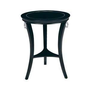   Regency Style Round Accent Table w Black Glass Top Furniture & Decor