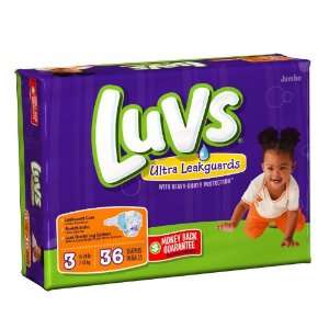 Luvs Ultra Leakguards   Jumbo Pack Size 3 16 28 lbs    size size 3