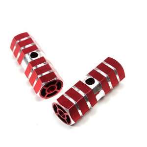  Red Axle Foot Pegs For Bicycle Bike
