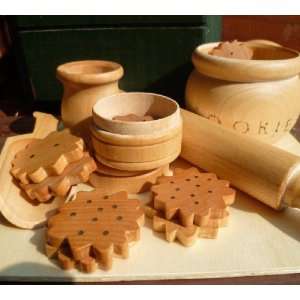 Wooden Cookie Baking Set   Handcrafted Pretend Play Toys 