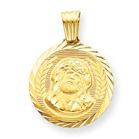   Gold Christ Head Face of Jesus Ecce Homo Pendant Charm Medal 3.6 grams