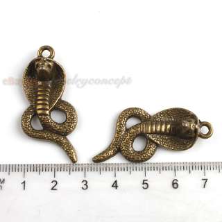 20x Antique Bronze Cobra Charms Pendants 40x19mm 140705  