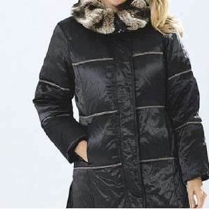 womens winter black metalic down coat jacket plus size5X $160