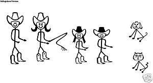 Stick People Family Rodeo Redneck Decal PERSONALIZED  