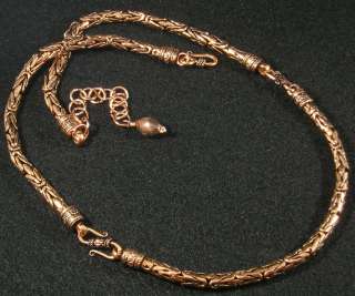 Antiqued Solid Copper Byzantine Chain Necklace 22 25  