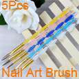 PC 2 Ways Acrylic Nail Art Brush Pen Cuticle Pusher  