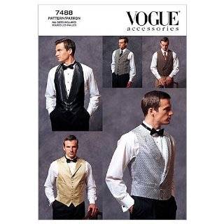  Vogue Patterns V8048 Mens Vest, Tie and Bow Tie, Size MUU 