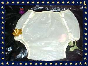 LOT ADULT BABY PLASTIC DIAPERS PANTS SNAPS Lg .TINTS  