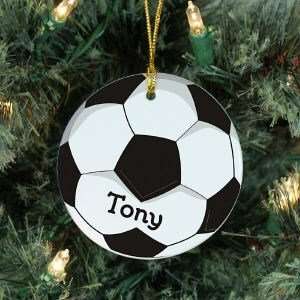  Soccer Ball Personalized Ceramic Ornament: Home & Kitchen