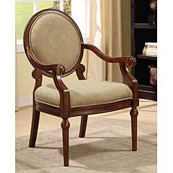 Roll Arm Chair Taupe Leaf  Overstock