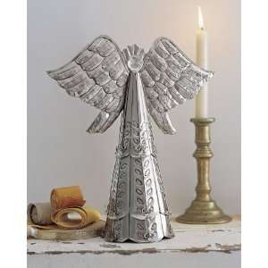  Pottery Barn Lustrous Tin ANGEL Christmas Figurine: Home 